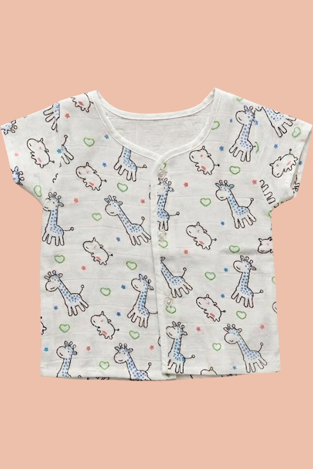 Oh Baby 100% Pure Cotton Everyday Comfort Baby Vest – Soft Breathable Infant Innerwear for Newborn Boys & Girls - Printed - HV01