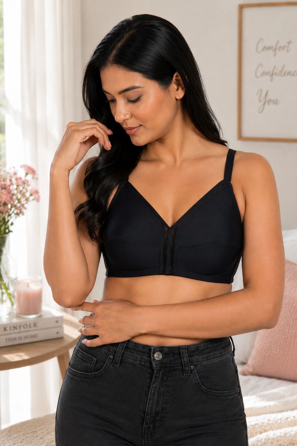 Intimacy Bra for Women – Non-Wired With Seam Everyday Bra with 3/4 Coverage, Smooth Back Support & All-Day Comfort - SS06