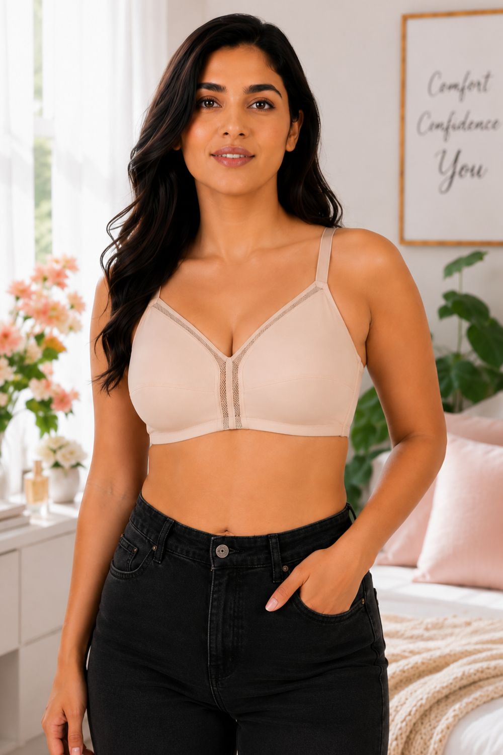 Intimacy Bra for Women – Non-Wired With Seam Everyday Bra with 3/4 Coverage, Smooth Back Support & All-Day Comfort - SS06