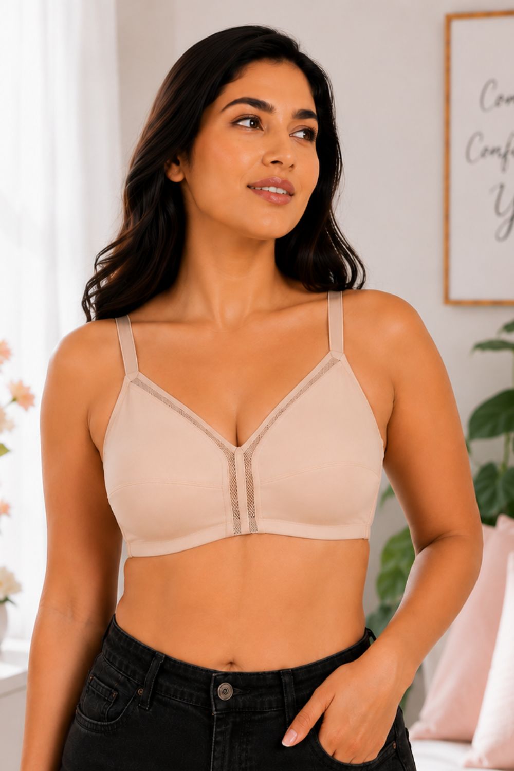 Intimacy Bra for Women – Non-Wired With Seam Everyday Bra with 3/4 Coverage, Smooth Back Support & All-Day Comfort - SS06