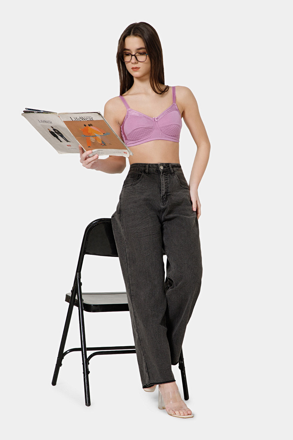 Intimacy Cotton Full Coverage Bra for Women – Non Wired M-Frame Support Bra | Plush Comfort Daily Wear Cotton Bra | Seam Support with Smooth Back Panel - PP01