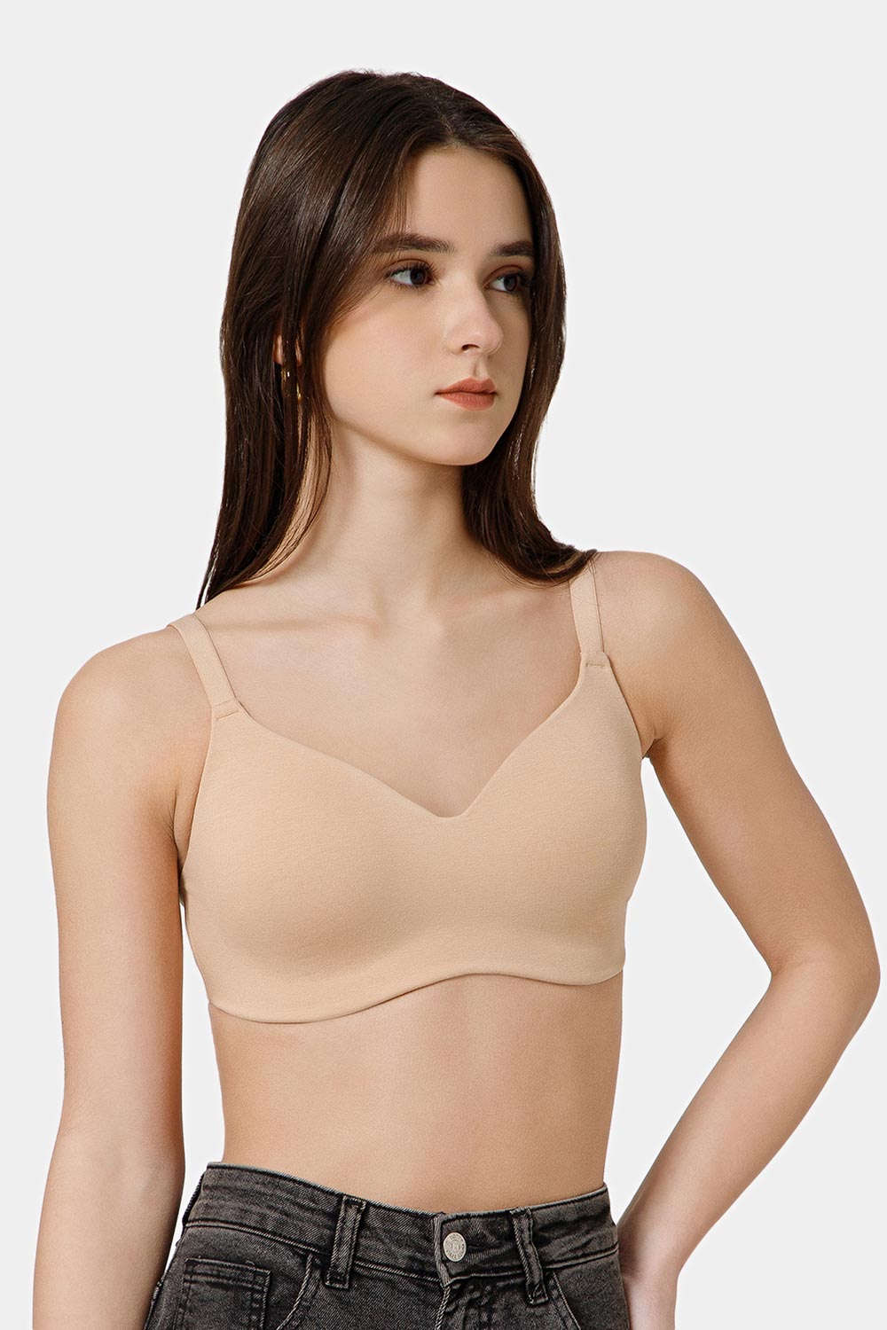 Intimacy Cotton Padded Bra for Women – 3/4 Coverage Non Wired Seamless T-Shirt Bra | Molded Cup Daily Wear Comfortable Bra for T-Shirts, Salwar & Tops - SS02