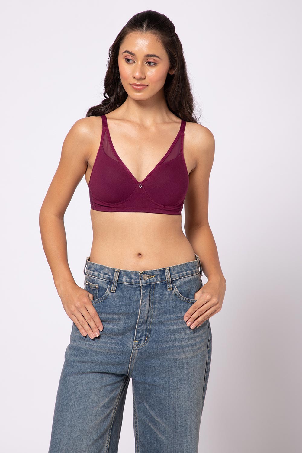 Intimacy Cotton Padded Bra for Women – Non Wired 3/4 Coverage Seamless T-Shirt Bra | Molded Cup Comfortable Daily Wear Bra for Women | Stretchable Knit Fabric - NA01