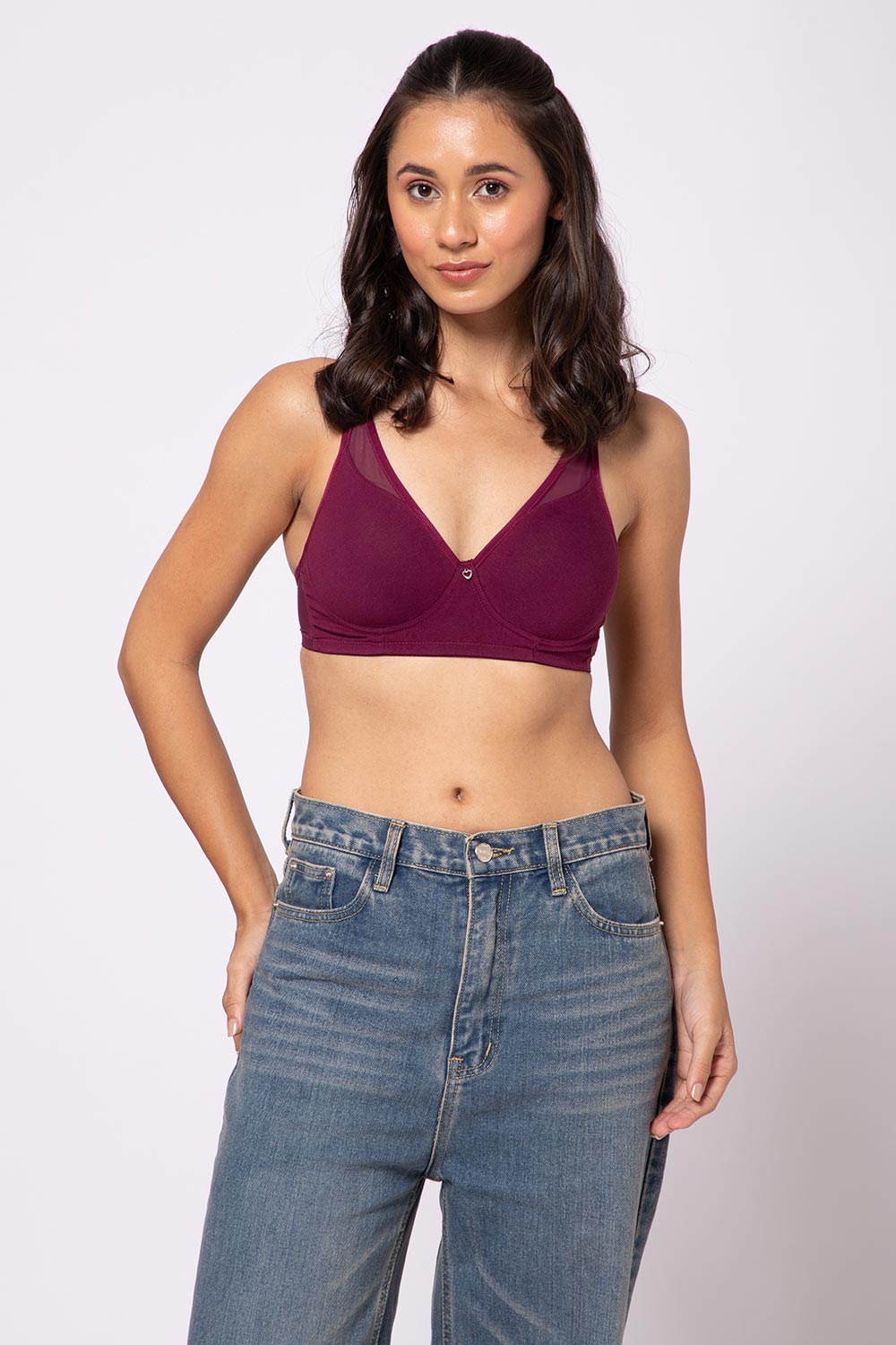 Intimacy Cotton Padded Bra for Women – Non Wired 3/4 Coverage Seamless T-Shirt Bra | Molded Cup Comfortable Daily Wear Bra for Women | Stretchable Knit Fabric - NA01