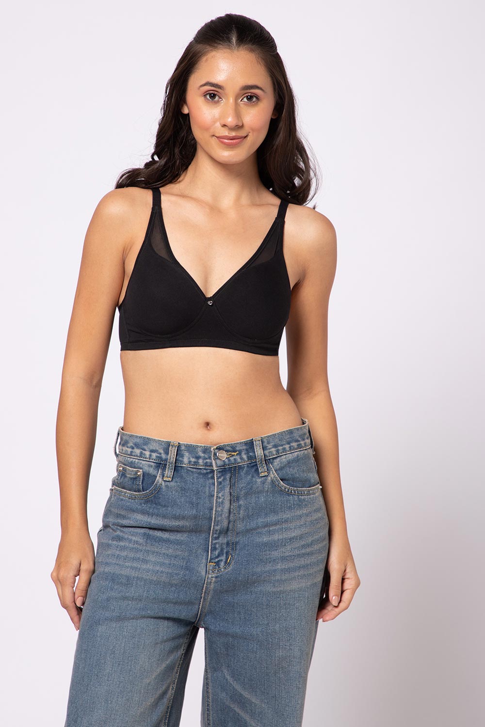Intimacy Cotton Padded Bra for Women – Non Wired 3/4 Coverage Seamless T-Shirt Bra | Molded Cup Comfortable Daily Wear Bra for Women | Stretchable Knit Fabric - NA01