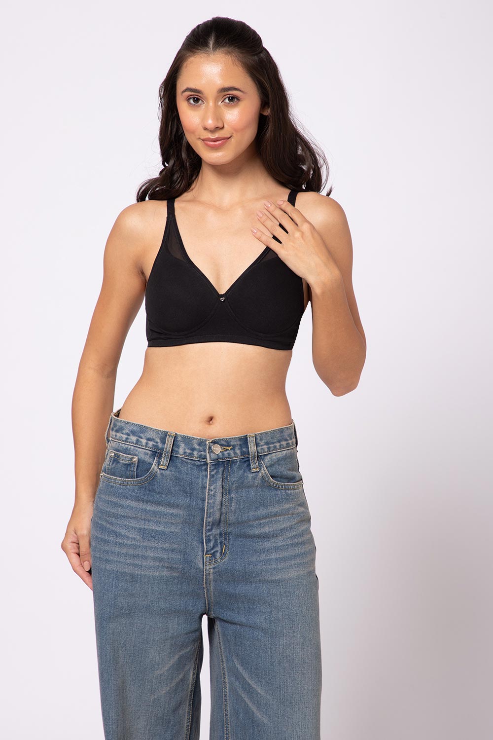 Intimacy Cotton Padded Bra for Women – Non Wired 3/4 Coverage Seamless T-Shirt Bra | Molded Cup Comfortable Daily Wear Bra for Women | Stretchable Knit Fabric - NA01