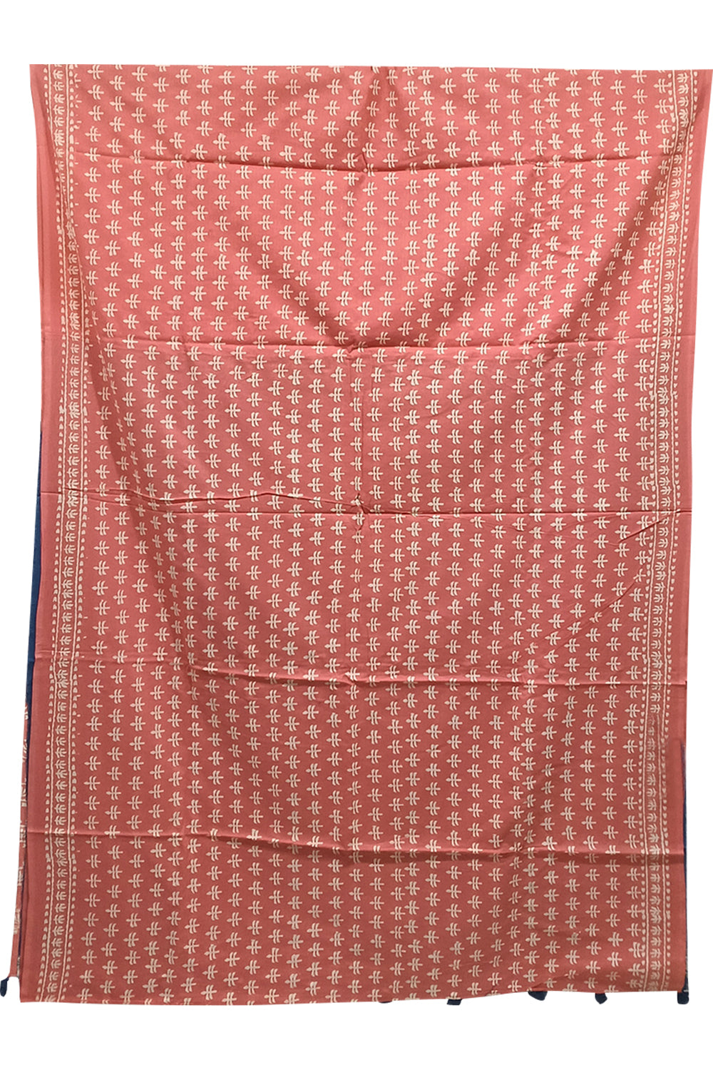 Women's Pure Cotton Jaipur Print Saree with Blouse | Soft Cotton Printed Saree for Women | Traditional, Casual & Festive Ethnic Wear - Peach - 1876