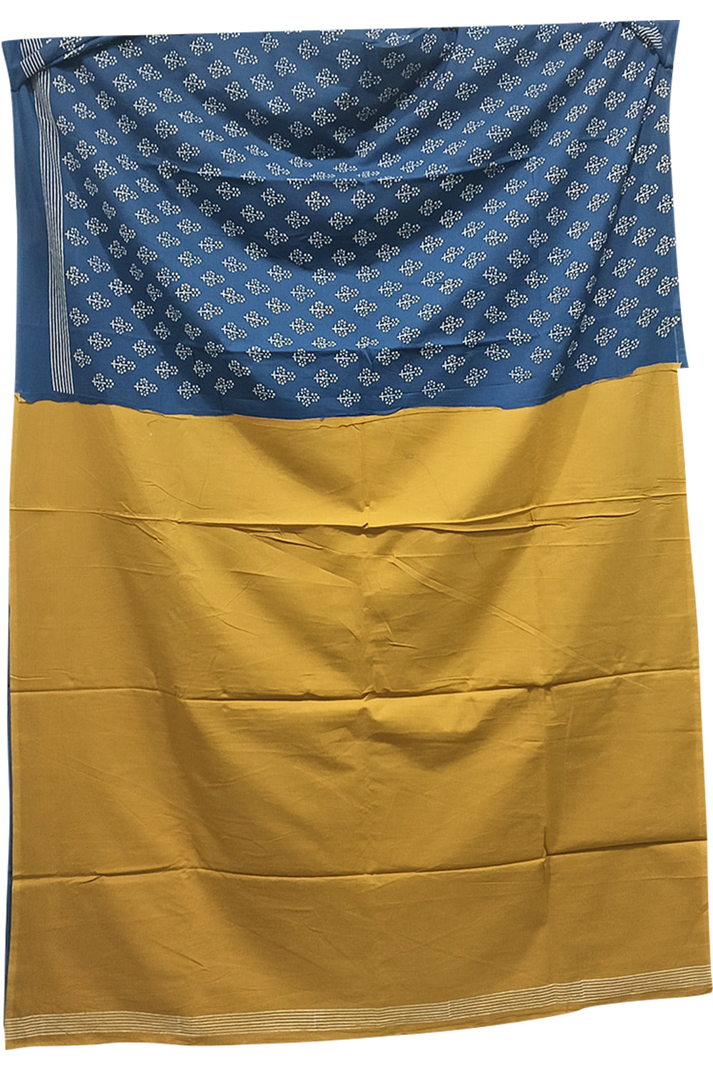 Women's Pure Cotton Jaipur Print Saree with Blouse | Soft Cotton Printed Saree for Women | Traditional, Casual & Festive Ethnic Wear - Blue - 3135