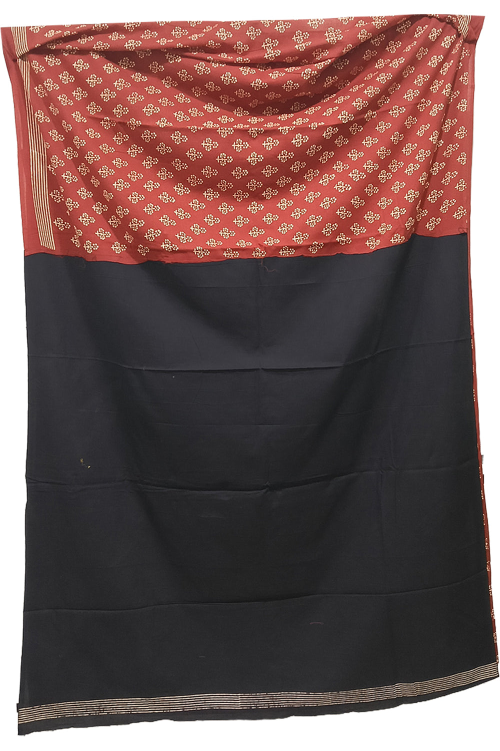 Women's Pure Cotton Jaipur Print Saree with Blouse | Soft Cotton Printed Saree for Women | Traditional, Casual & Festive Ethnic Wear - Rust - 3135