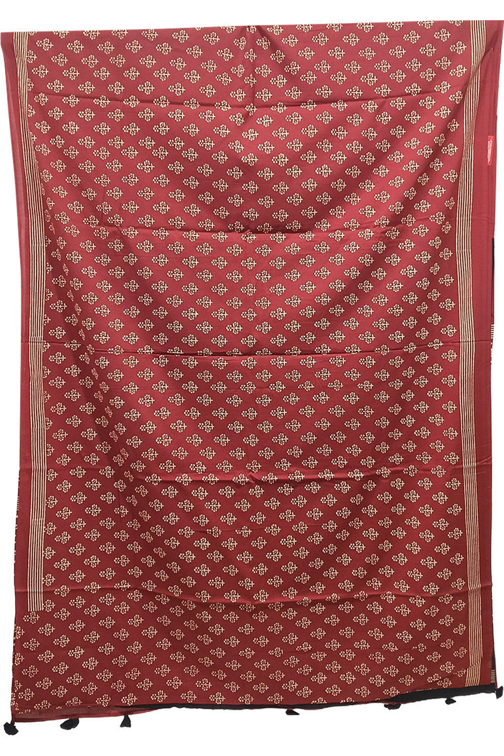 Women's Pure Cotton Jaipur Print Saree with Blouse | Soft Cotton Printed Saree for Women | Traditional, Casual & Festive Ethnic Wear - Rust - 3135