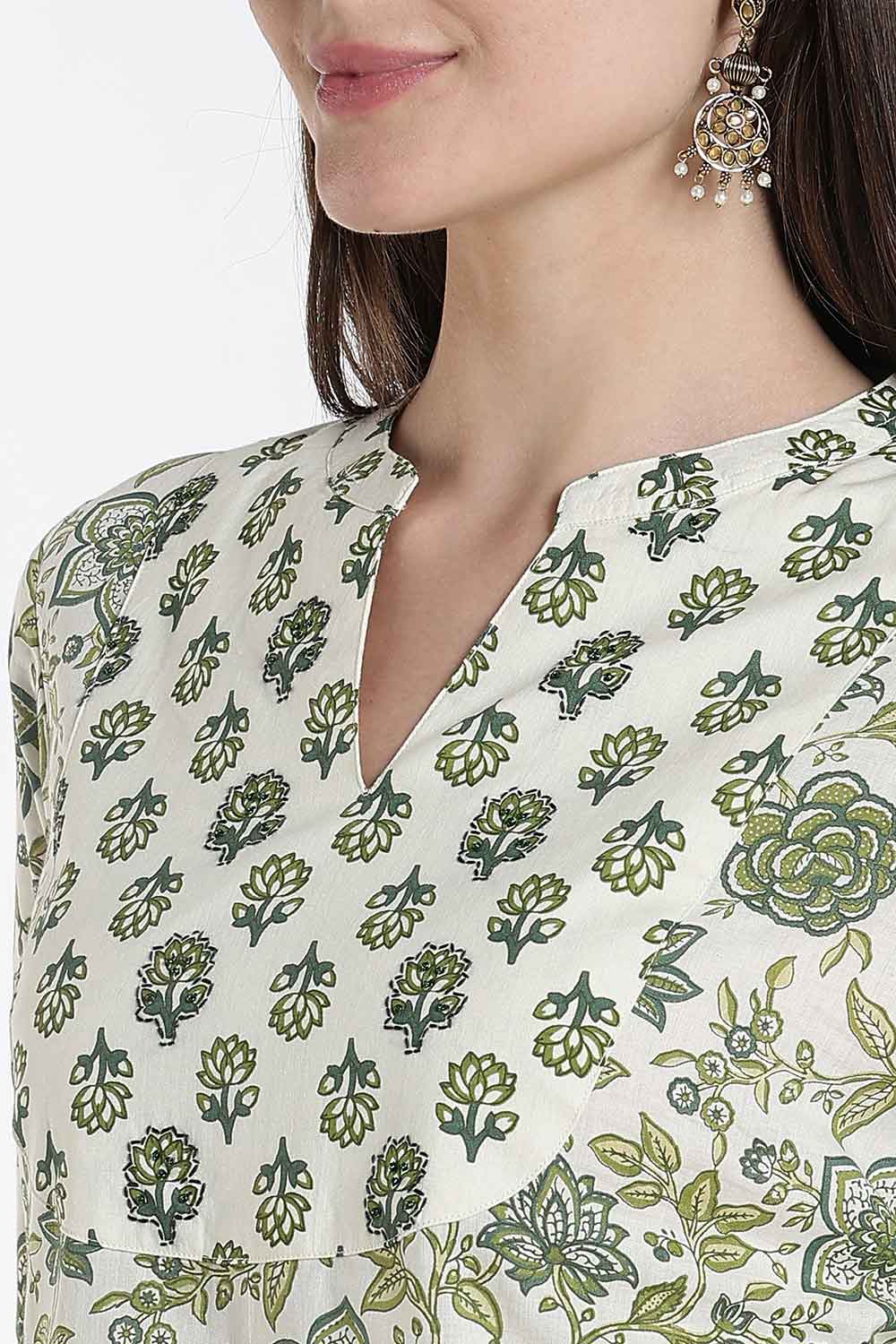 Mythri Women’s Cotton Embroidered Kurti – Straight Fit Ethnic Kurta with V Notch Neck & Lace Detail | Casual Wear, Office Wear & Daily Wear Kurti for Women - K118