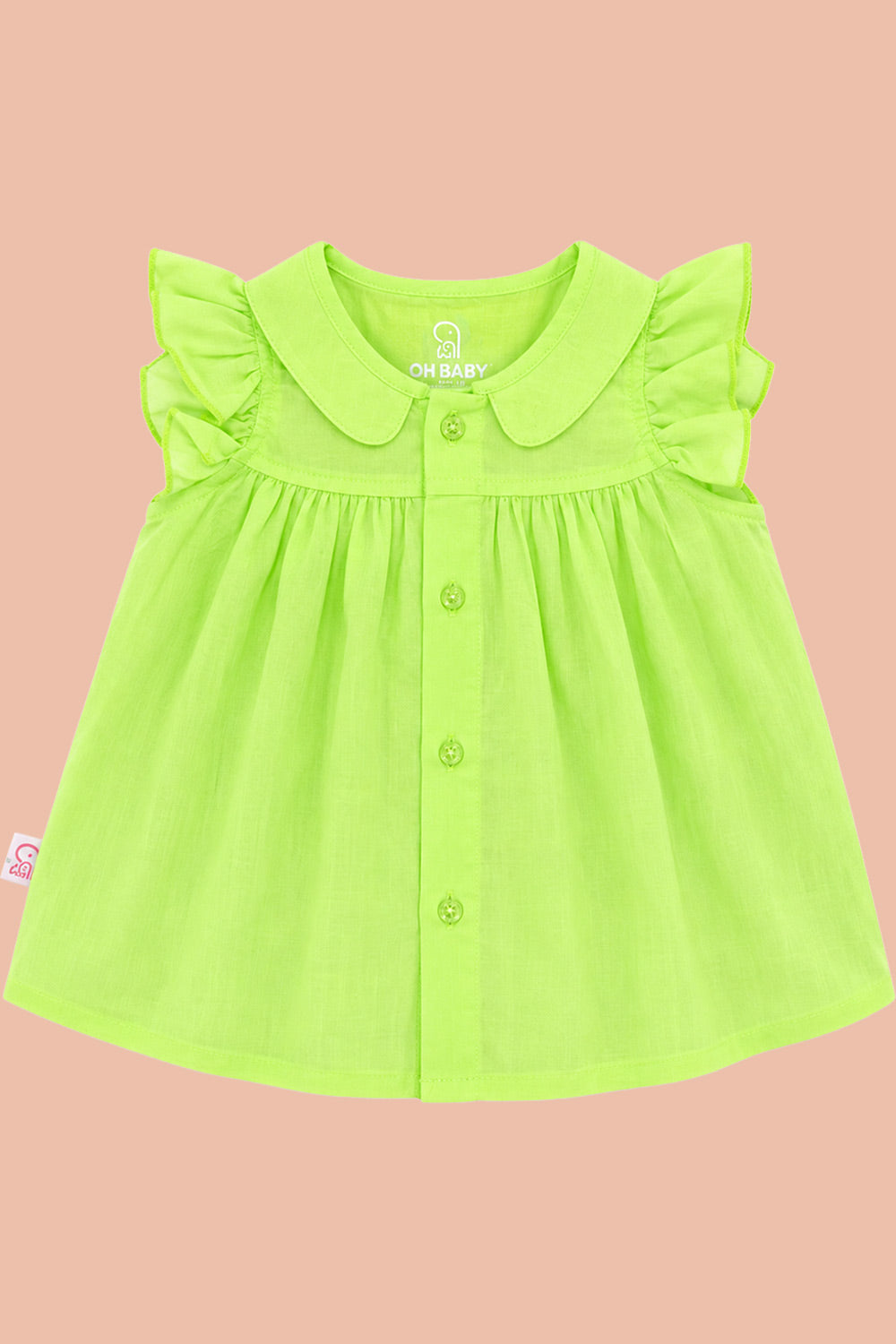 Oh Baby 100% Pure Cotton Everyday Comfort Baby Vest – Soft Breathable Infant Innerwear for Newborn Boys & Girls - Light Green - FR10