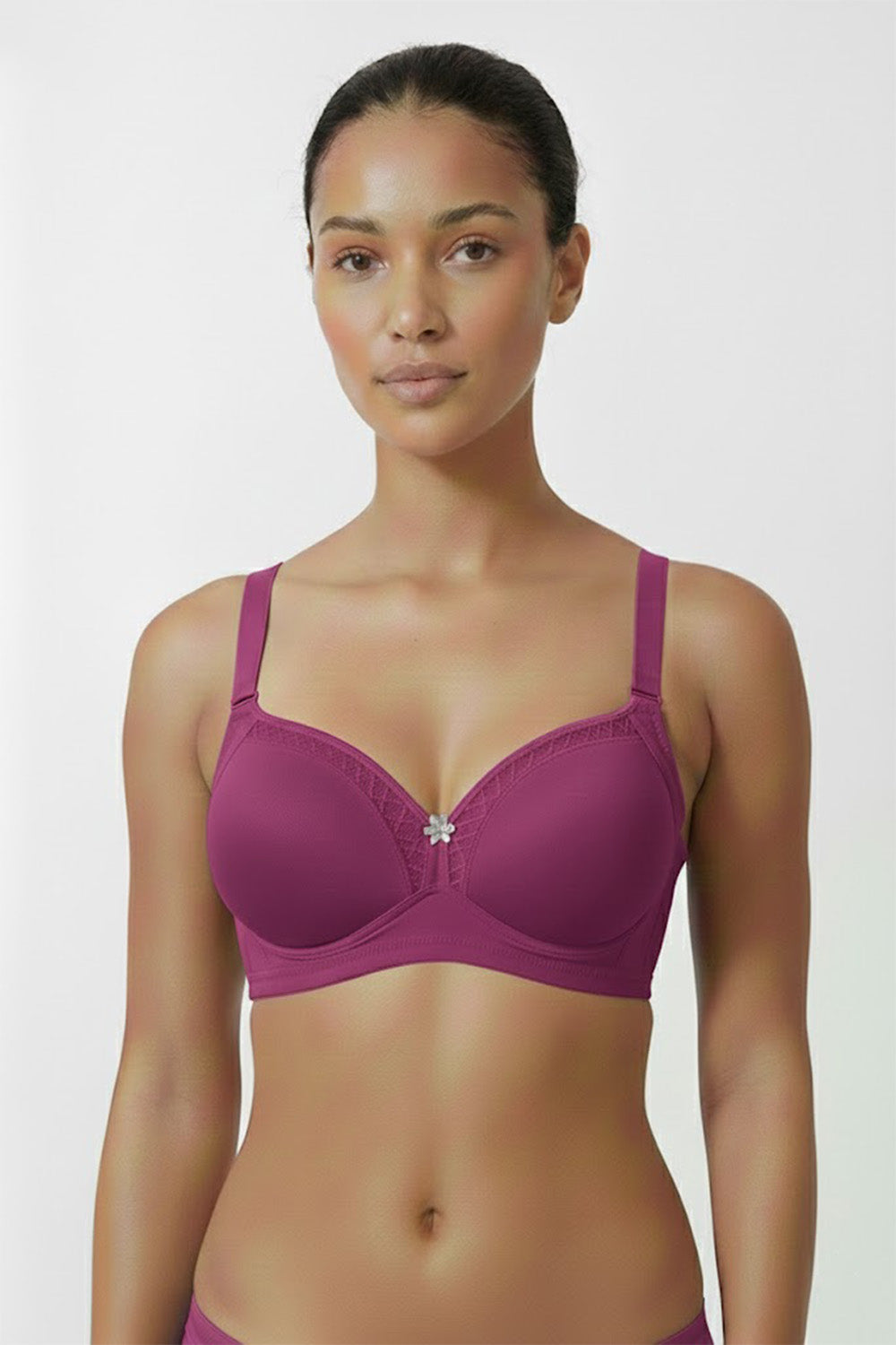 Teen Girls’ Lace Padded Bra – High-Coverage, Seamless & Sweat-Friendly Comfort - 2855