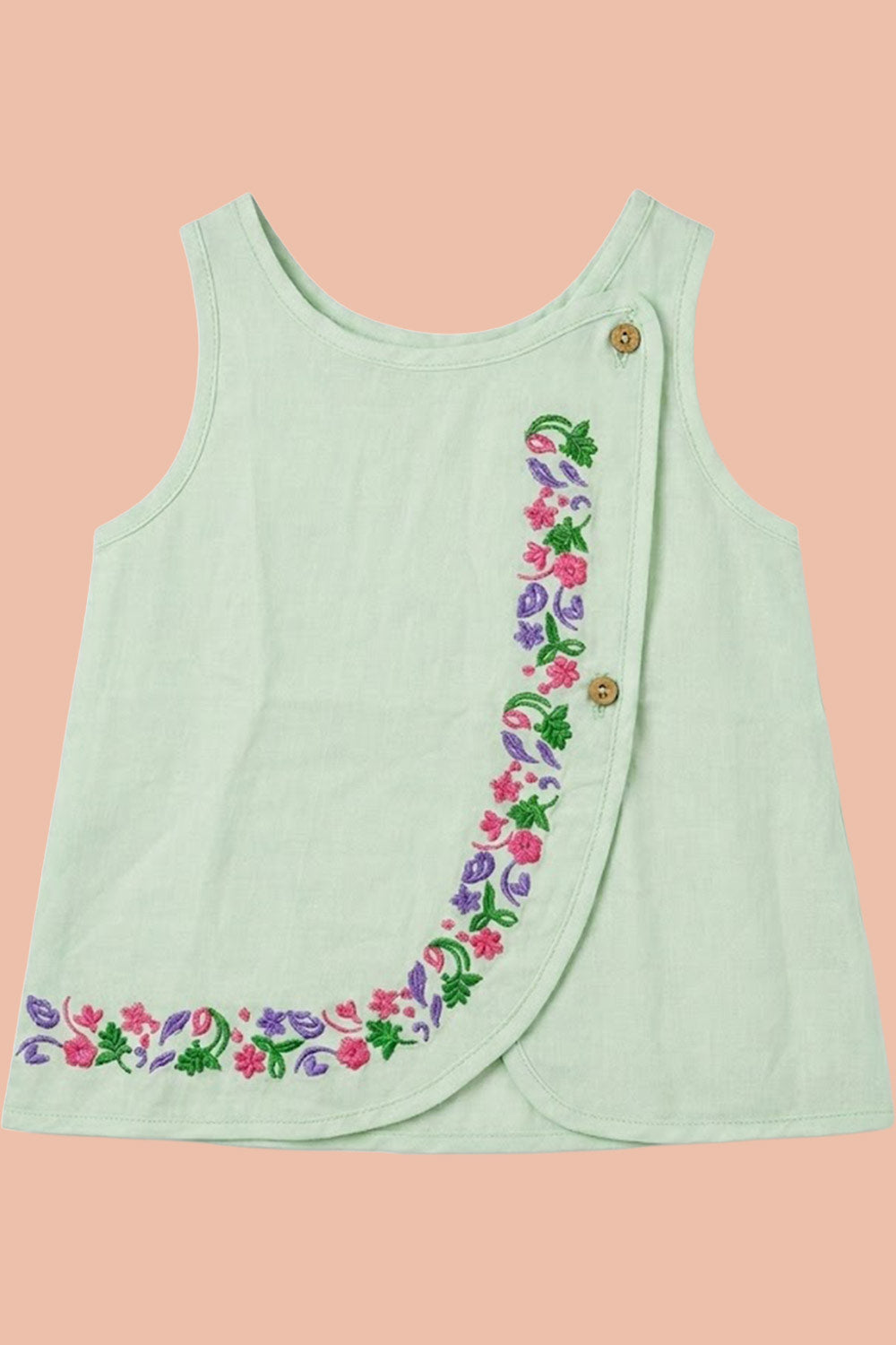 Oh Baby 100% Pure Cotton Everyday Comfort Baby Vest – Soft Breathable Infant Innerwear for Newborn Boys & Girls - Mint Green - VS11