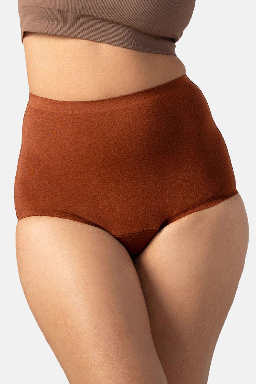 Mahina Reusable & Leak Proof Period Panty Cappuccino Modal High Rise Super Heavy Flow Pack of 1
