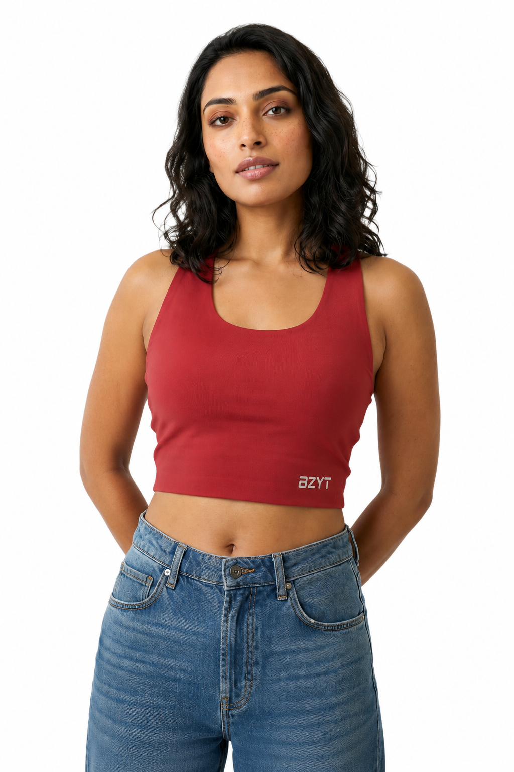 Women's Seamless Sports Bra | Non-Wired Full Coverage Padded Modal Razorback Bra for Women | Medium Impact Activewear & Everyday Comfort - 618