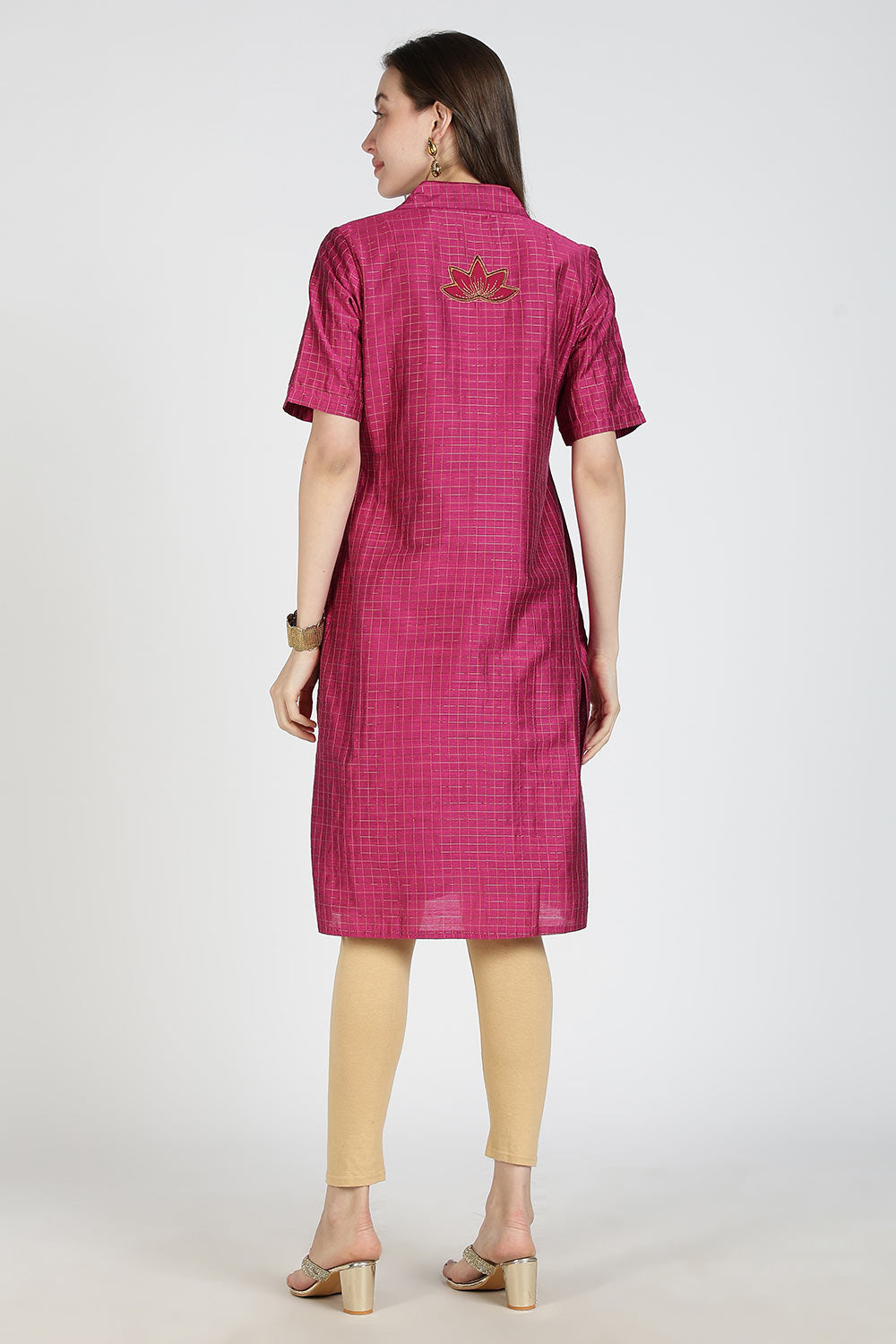 Mythri Women Cotton Blend A-Line Kurti – V Neck Paisley Printed Kurthi with Ladder Lace Inserts | Woven Occasional & Festive Wear Kurta - K112