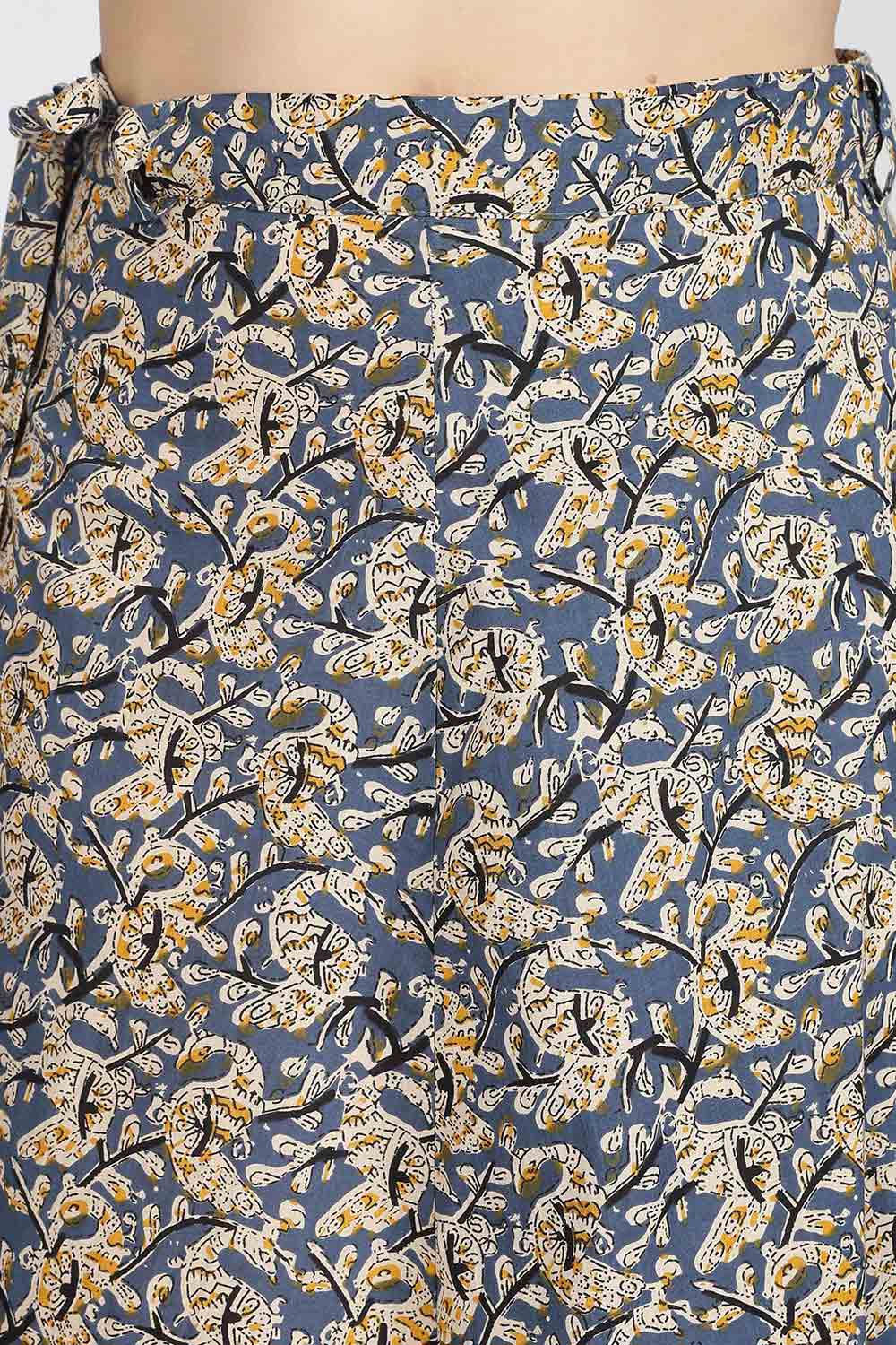 Mythri Women’s Cotton Blend Wrap Skirt with Tie Up Skirt | Free Size Regular Fit Woven Skirt for Daily Wear - Navy Blue - SK07