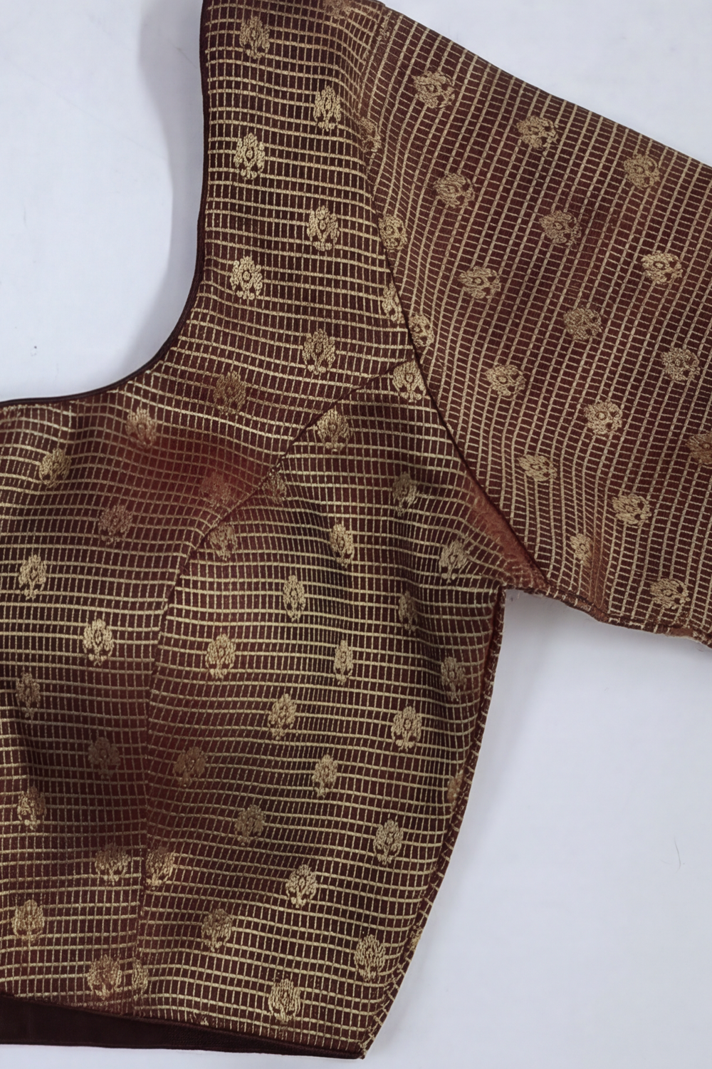 Women's Prints Art Silk Saree Blouse with Round Neck, Elbow Sleeve and Regular Fit | Ready-to-Wear Saree Blouse for Daily Wear & Festive Wear - 4303