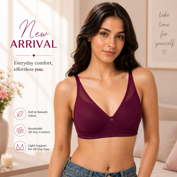 Intimacy Cotton Padded Bra for Women – Non Wired 3/4 Coverage Seamless T-Shirt Bra | Molded Cup Comfortable Daily Wear Bra for Women | Stretchable Knit Fabric - NA01