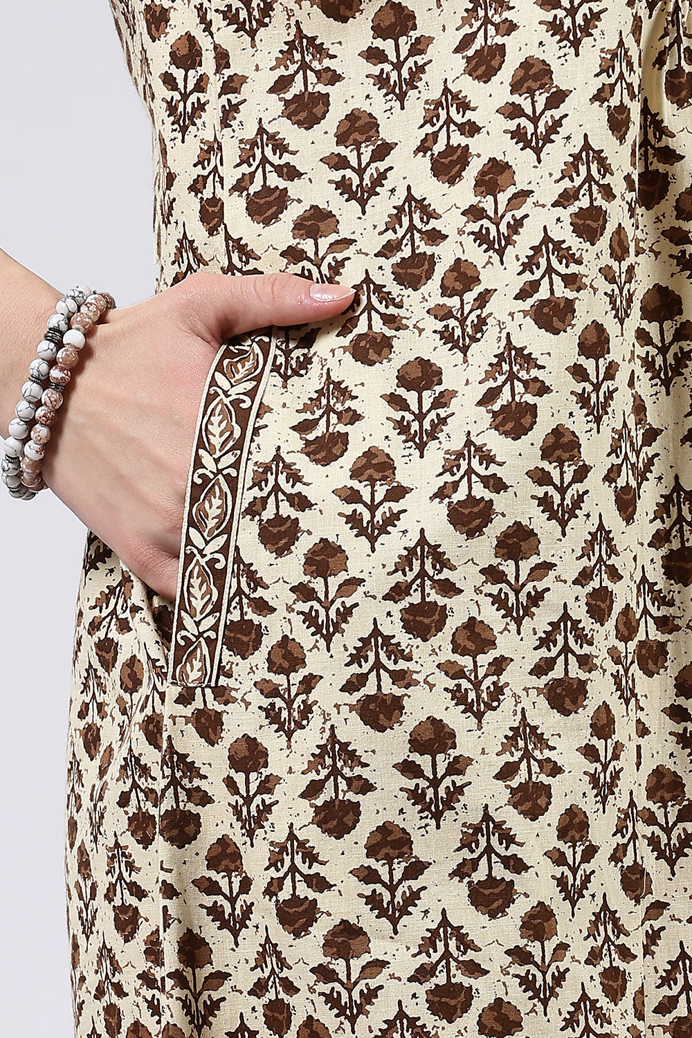 Naidu Hall Women’s Printed Cotton Full Length Nighty with V Neck and Princess Panel Design
 - NA99