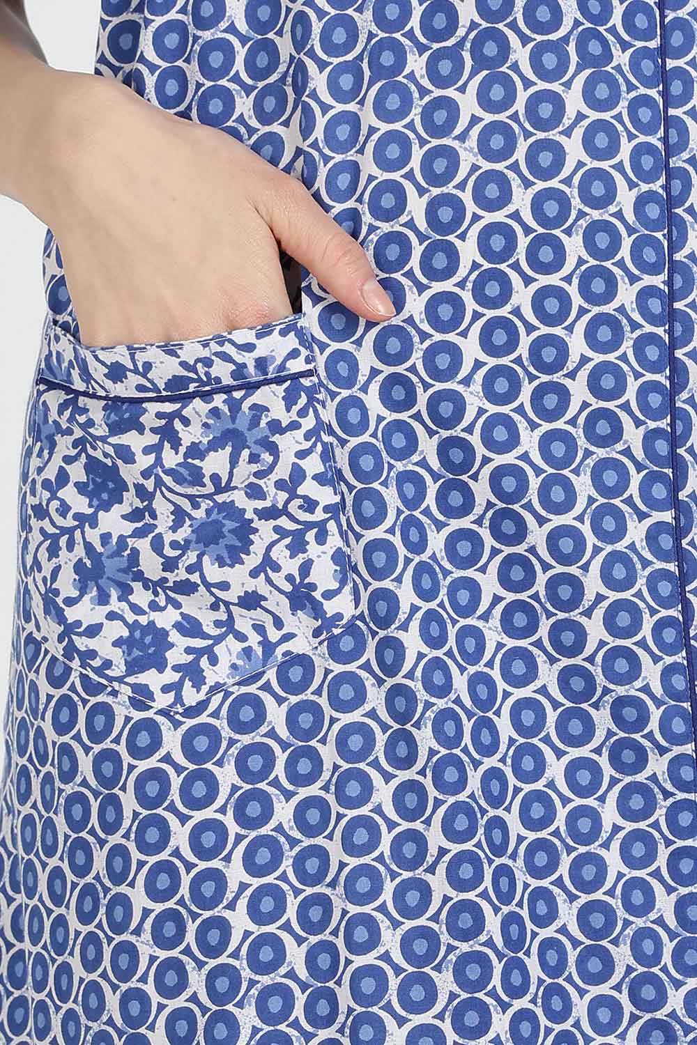 Naidu Hall Women Printed Cotton Full Length A-Line Nighty – Round Neck Short Sleeve Night Gown | Daily Wear Cotton Sleepwear
 - NB36