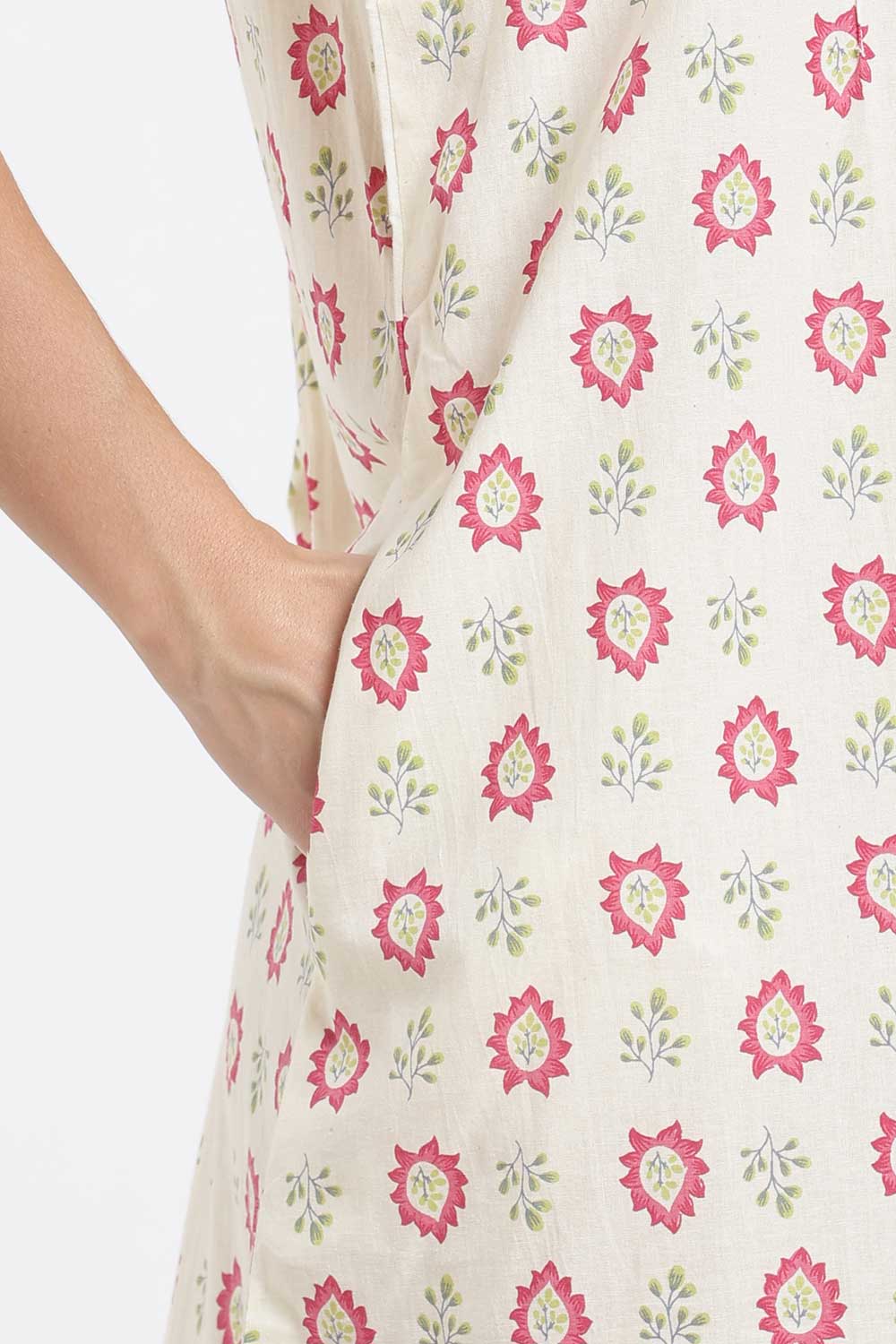 Naidu Hall Printed Cotton Nighty for Women – Full Length A-Line Sleepwear with Lace Detail | Comfortable Daily Wear Nighty
 - NB43