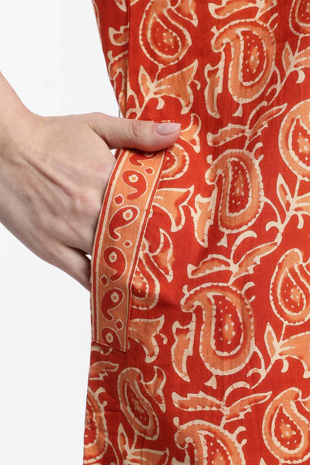 Naidu Hall Women’s Printed Cotton Nighty – Full Length Nighty with V-Slit Round Neck, Lace Yoke & Side Pocket | Comfortable Daily Wear & Sleepwear for Women
 - NB46