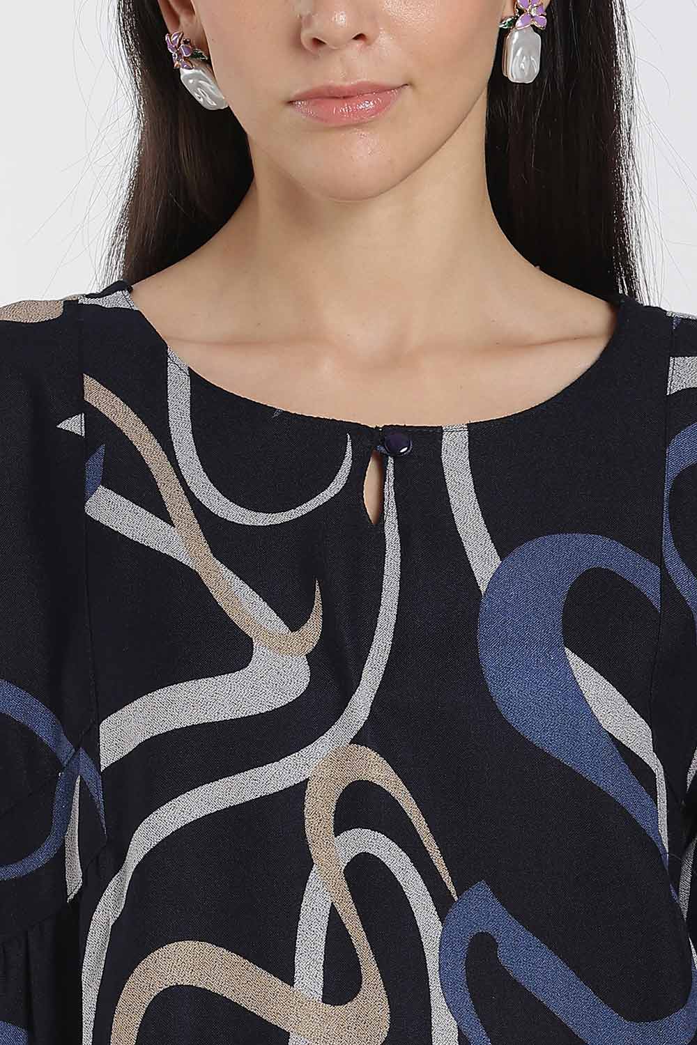 Naidu Hall Printed Cotton Nighty for Women – Full Length Relaxed Fit Sleepwear with Keyhole Neck & Panel Design | Comfortable Daily Wear Nighty
 - NF41