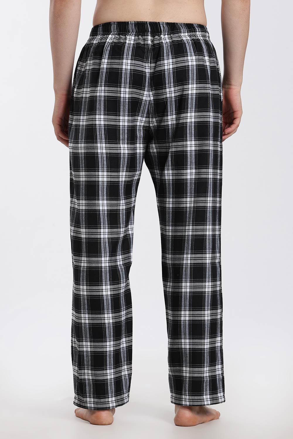 Enhance Men’s Cotton Blend Night Pants – Checked Pyjama Pants with Drawstring & Dual Side Pockets | Comfortable Men’s Nightwear & Lounge Pants - NP01