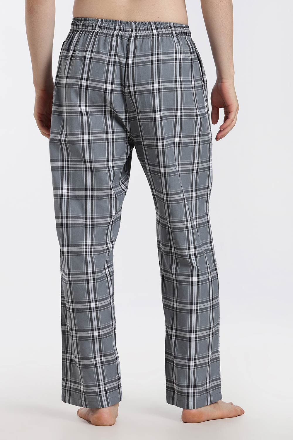 Enhance Men’s Cotton Blend Night Pants – Checked Pyjama Pants with Drawstring & Dual Side Pockets | Comfortable Men’s Nightwear & Lounge Pants - NP01