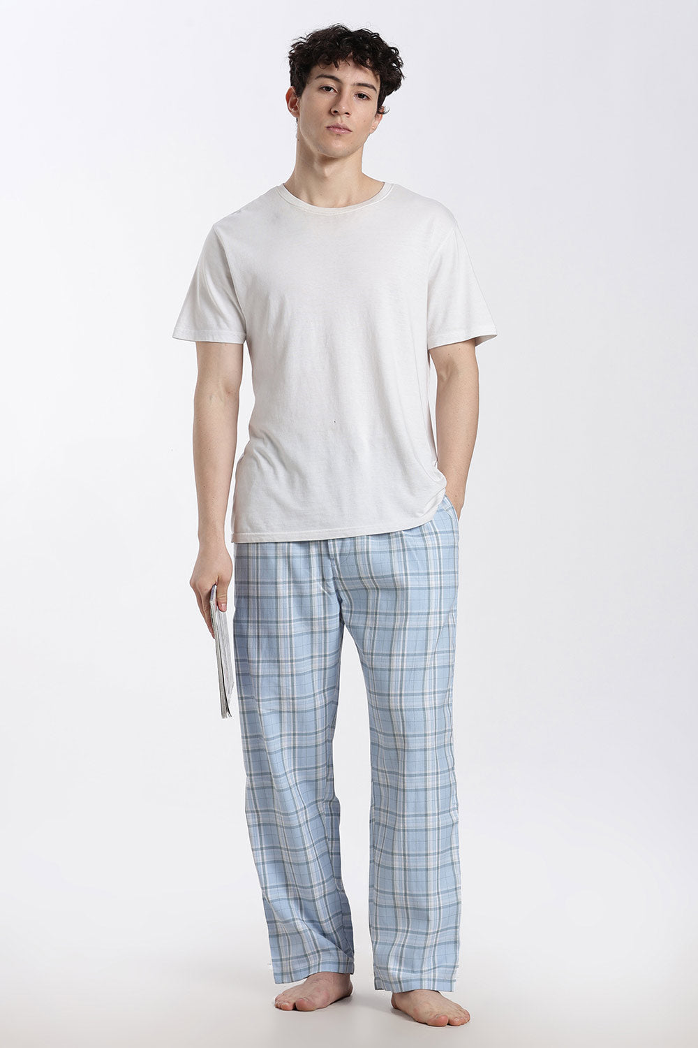 Enhance Men’s Cotton Blend Night Pants – Checked Pyjama Pants with Drawstring & Dual Side Pockets | Comfortable Men’s Nightwear & Lounge Pants - NP01