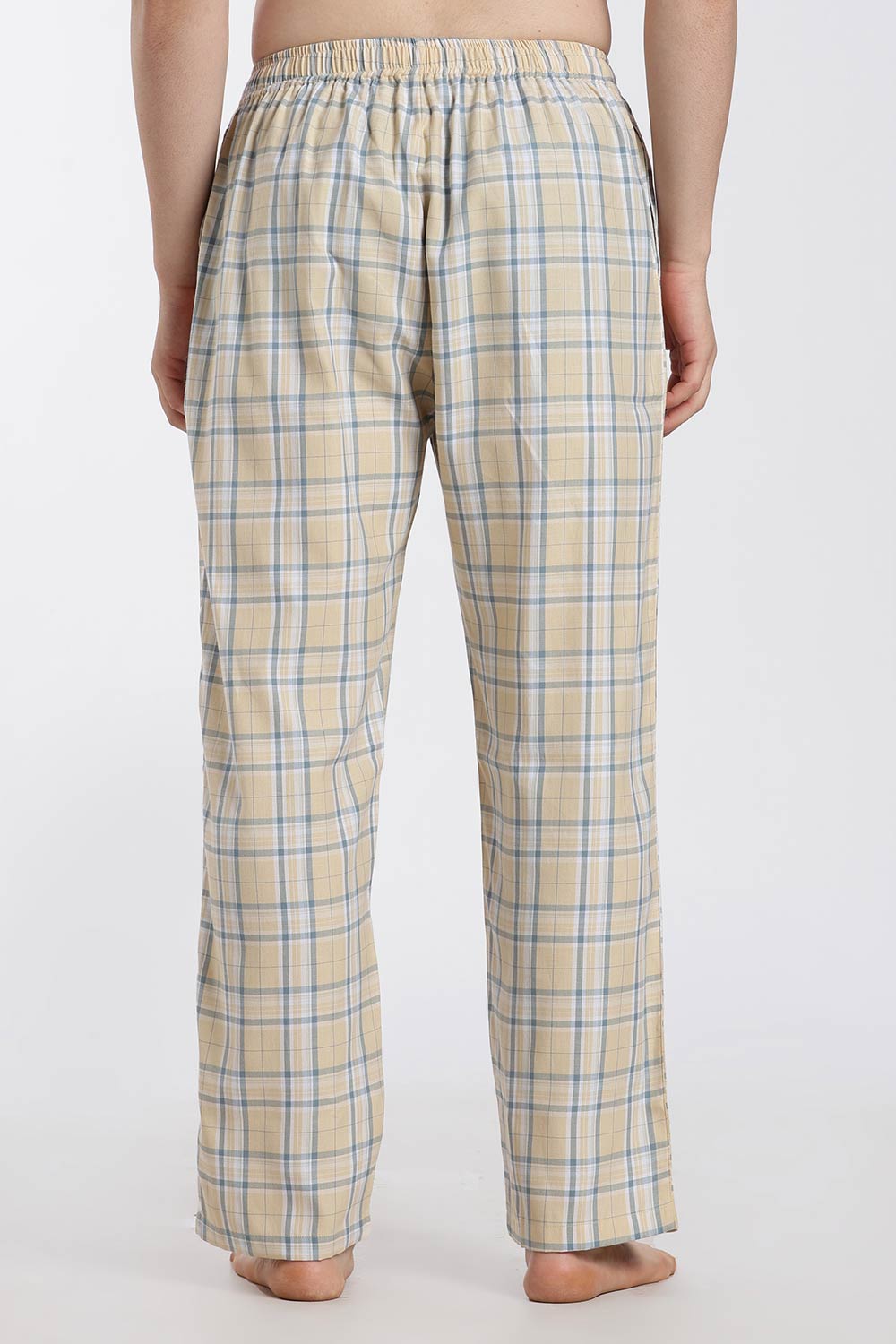 Enhance Men’s Cotton Blend Night Pants – Checked Pyjama Pants with Drawstring & Dual Side Pockets | Comfortable Men’s Nightwear & Lounge Pants - NP01