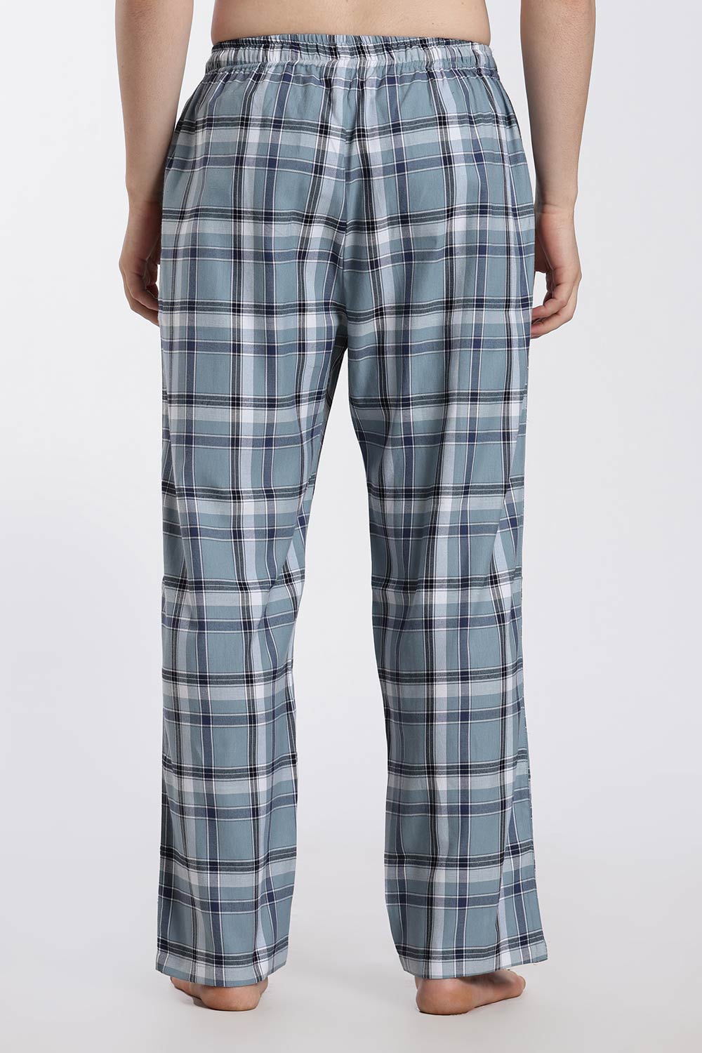 Enhance Men’s Cotton Blend Night Pants – Checked Pyjama Pants with Drawstring & Dual Side Pockets | Comfortable Men’s Nightwear & Lounge Pants - NP01
