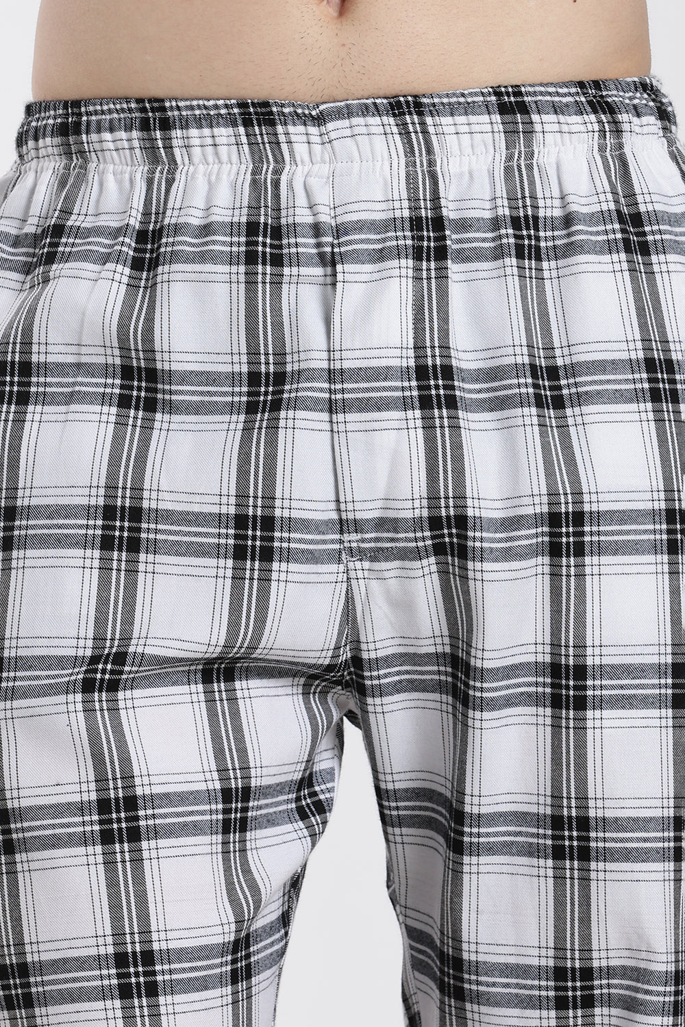 Enhance Men’s Cotton Blend Night Pants – Checked Pyjama Pants with Drawstring & Dual Side Pockets | Comfortable Men’s Nightwear & Lounge Pants - NP01