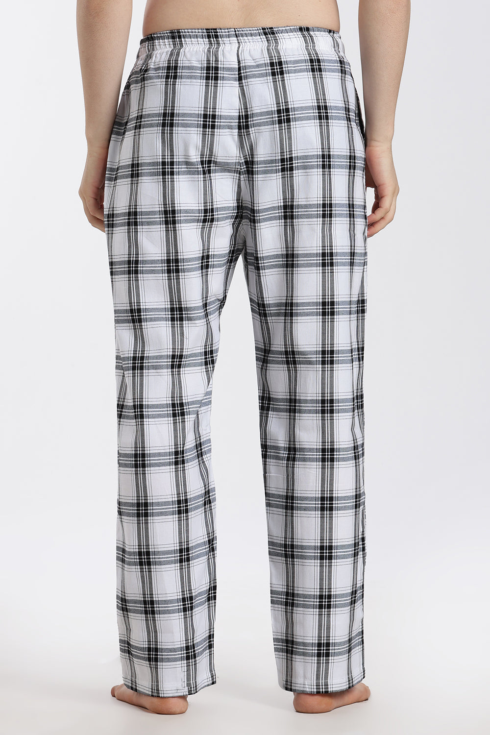 Enhance Men’s Cotton Blend Night Pants – Checked Pyjama Pants with Drawstring & Dual Side Pockets | Comfortable Men’s Nightwear & Lounge Pants - NP01