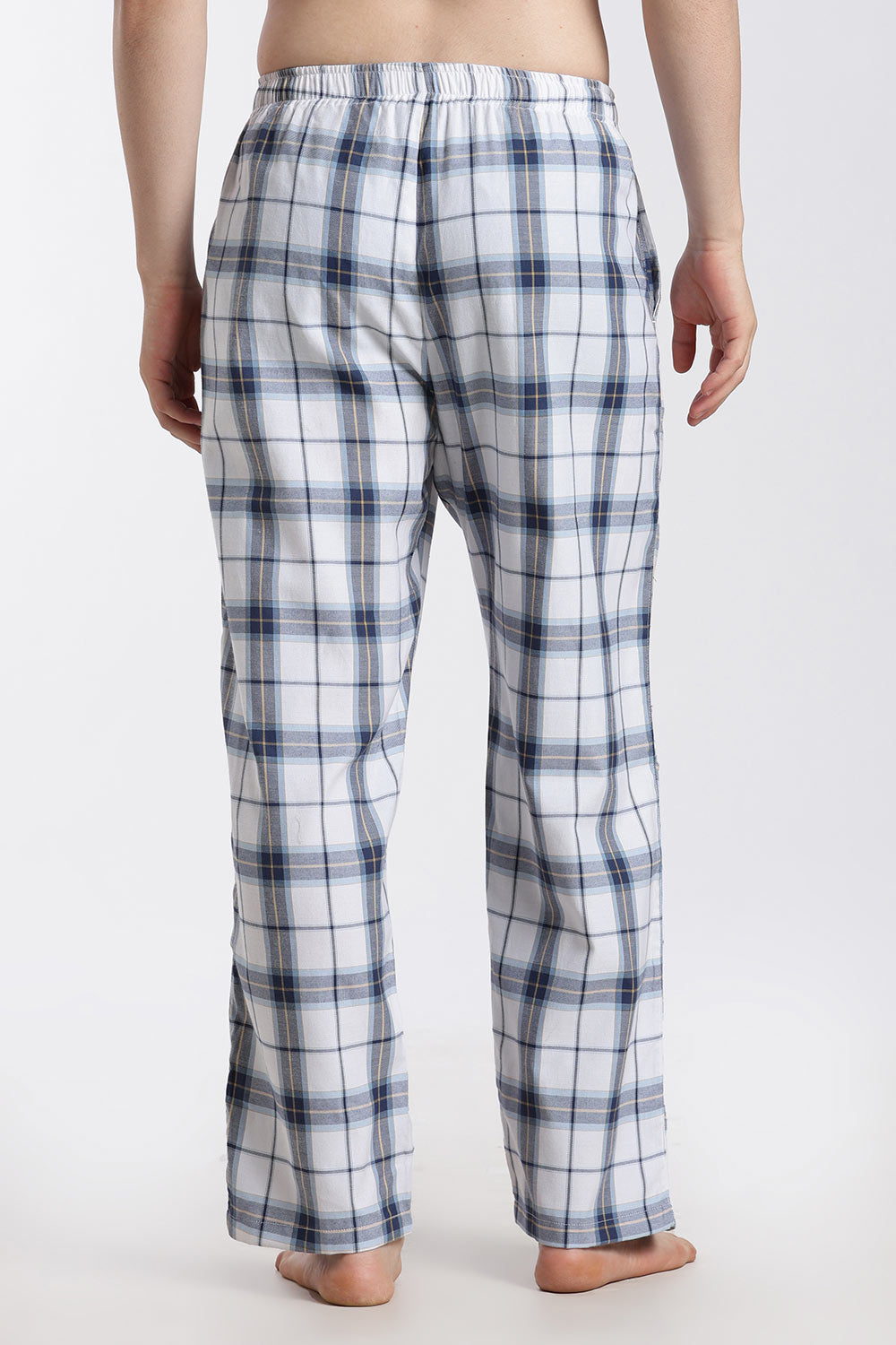 Enhance Men’s Cotton Blend Night Pants – Checked Pyjama Pants with Drawstring & Dual Side Pockets | Comfortable Men’s Nightwear & Lounge Pants - NP01
