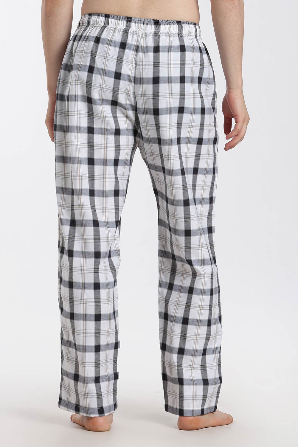 Enhance Men’s Cotton Blend Night Pants – Checked Pyjama Pants with Drawstring & Dual Side Pockets | Comfortable Men’s Nightwear & Lounge Pants - NP01