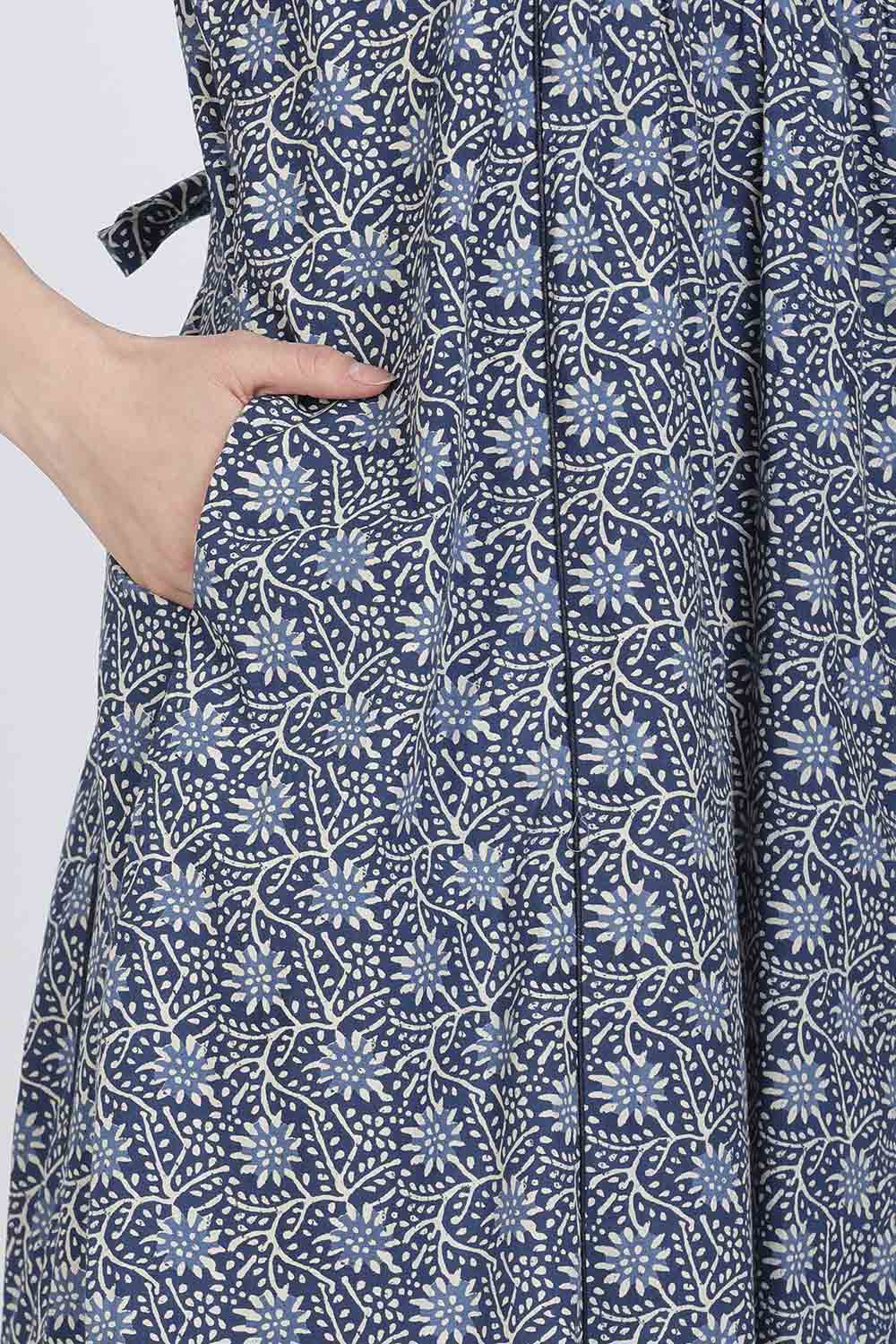 Naidu Hall Women’s Full-Length Printed Cotton Blend Nighty | V-Neck, Elbow Sleeves, A-Line Fit
 - NB09