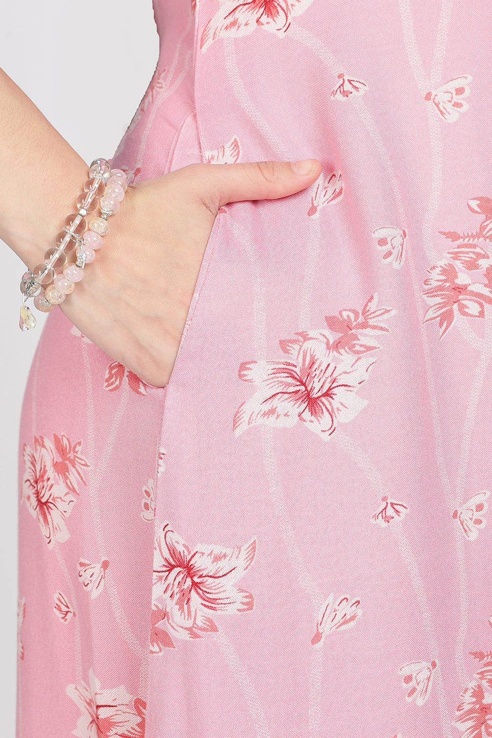 Naidu Hall Women’s Alpine Printed Cotton Nighty | Full-Length V-Neck Daily Wear & Sleepwear Nightdress
 - NB18