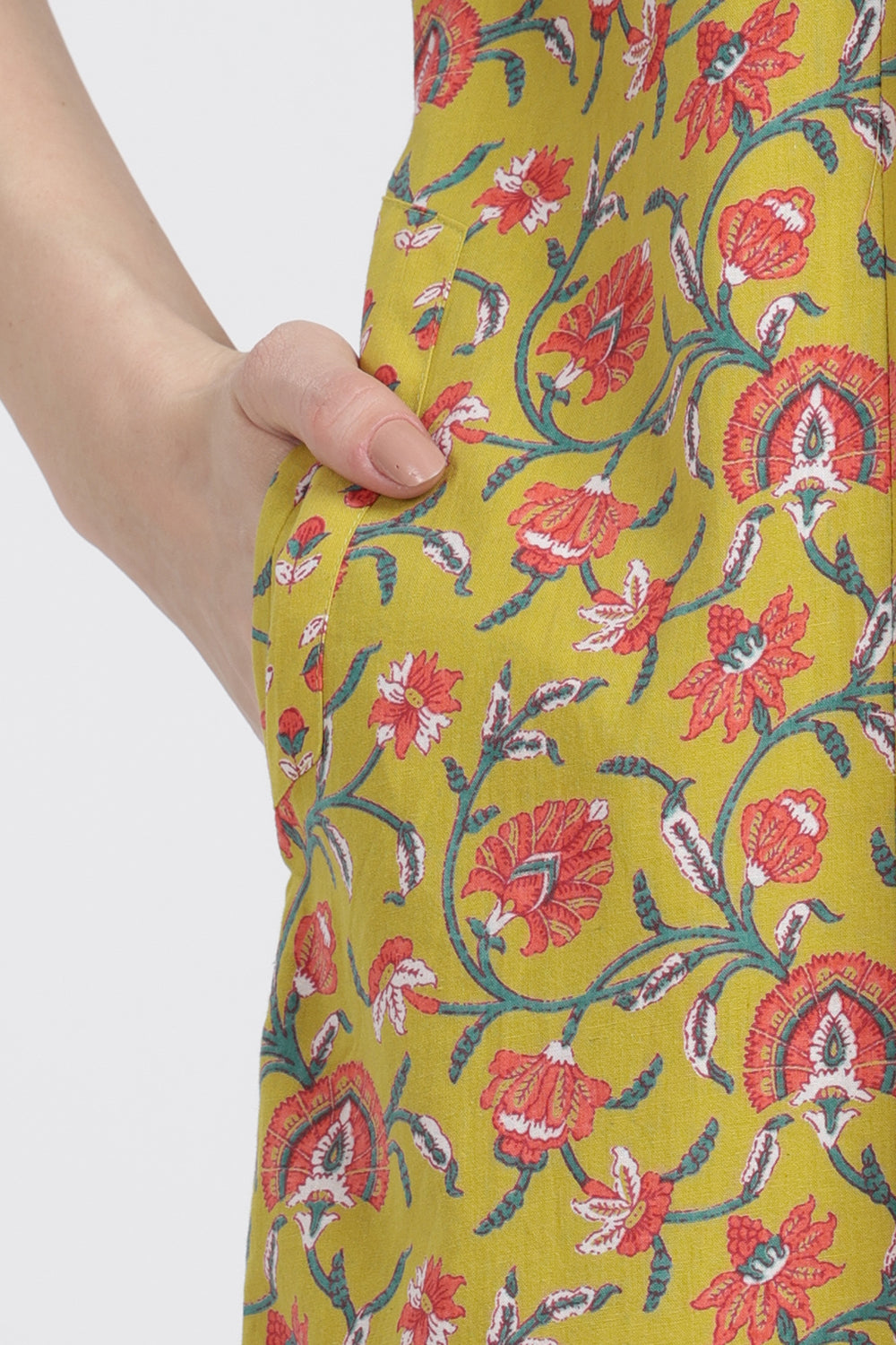 Naidu Hall Women’s Floral Printed Cotton Blend Nighty | Full-Length Round Neck Daily Wear Nightdress
 - NB14