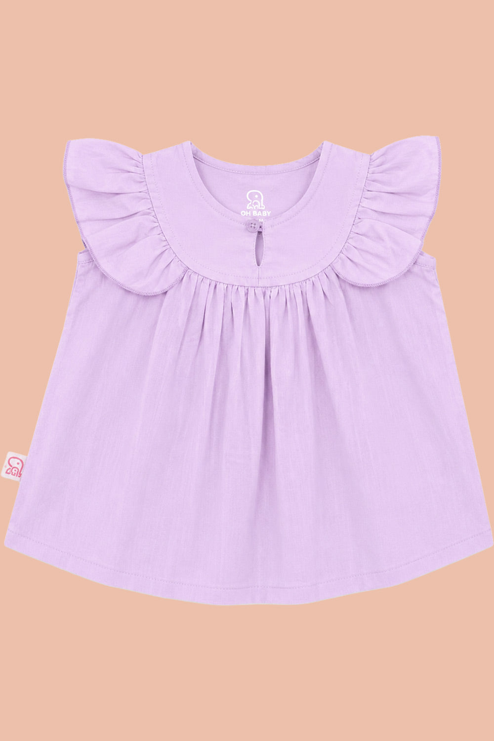 Oh Baby 100% Pure Cotton Everyday Comfort Baby Vest – Soft Breathable Infant Innerwear for Newborn Boys & Girls - Lavender - FR06