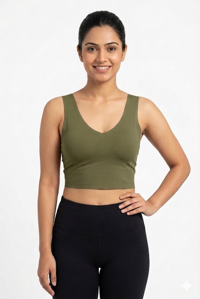 Seamless Crop Slip for Women & Teens – Padded Modal Full Coverage Crop Top | Pull-On Innerwear & Outerwear - 408