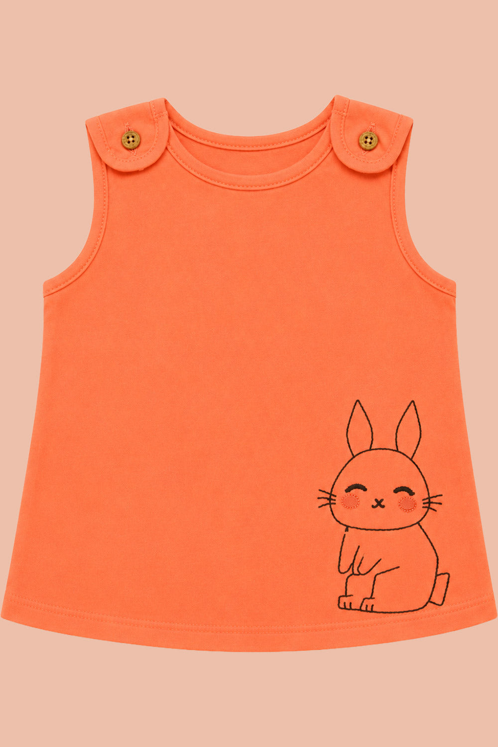 Oh Baby 100% Pure Cotton Everyday Comfort Baby Vest – Soft Breathable Infant Innerwear for Newborn Boys & Girls - Peach - VS10
