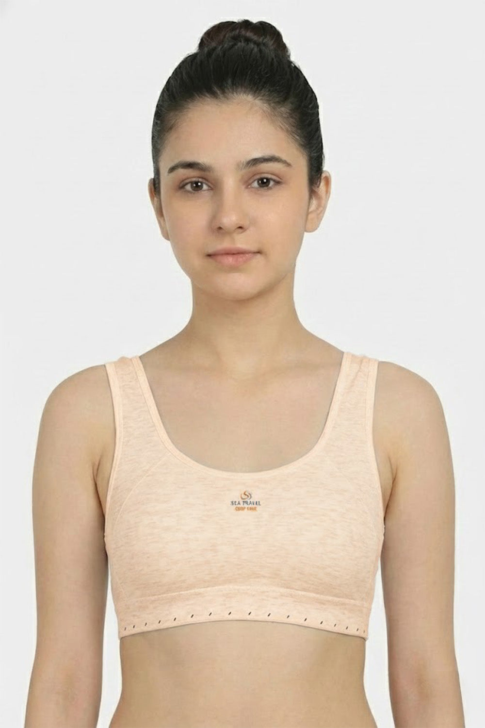 Teen Girls’ Printed Padded Sport Bra – Medium-Coverage, Sweat-Absorbent & Seamless Comfort - 702