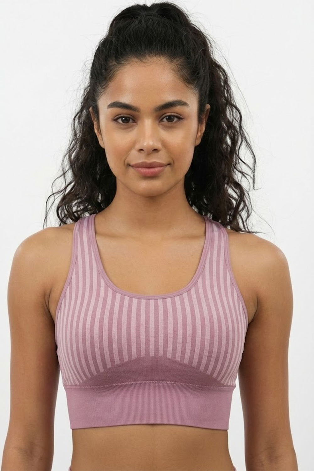 Women’s Padded Sport Bra – Seamless, Sweat-Absorbent, Crop-Top Friendly, High Coverage - 6992