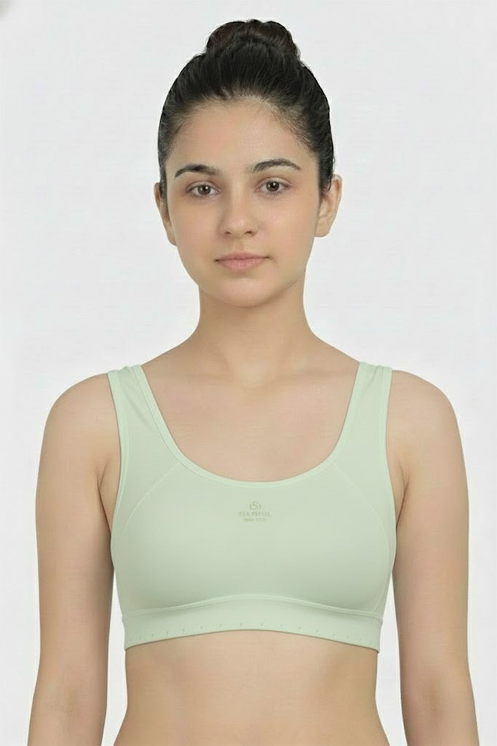 Teen Girls’ Printed Padded Sport Bra – Medium-Coverage, Sweat-Absorbent & Seamless Comfort - 702