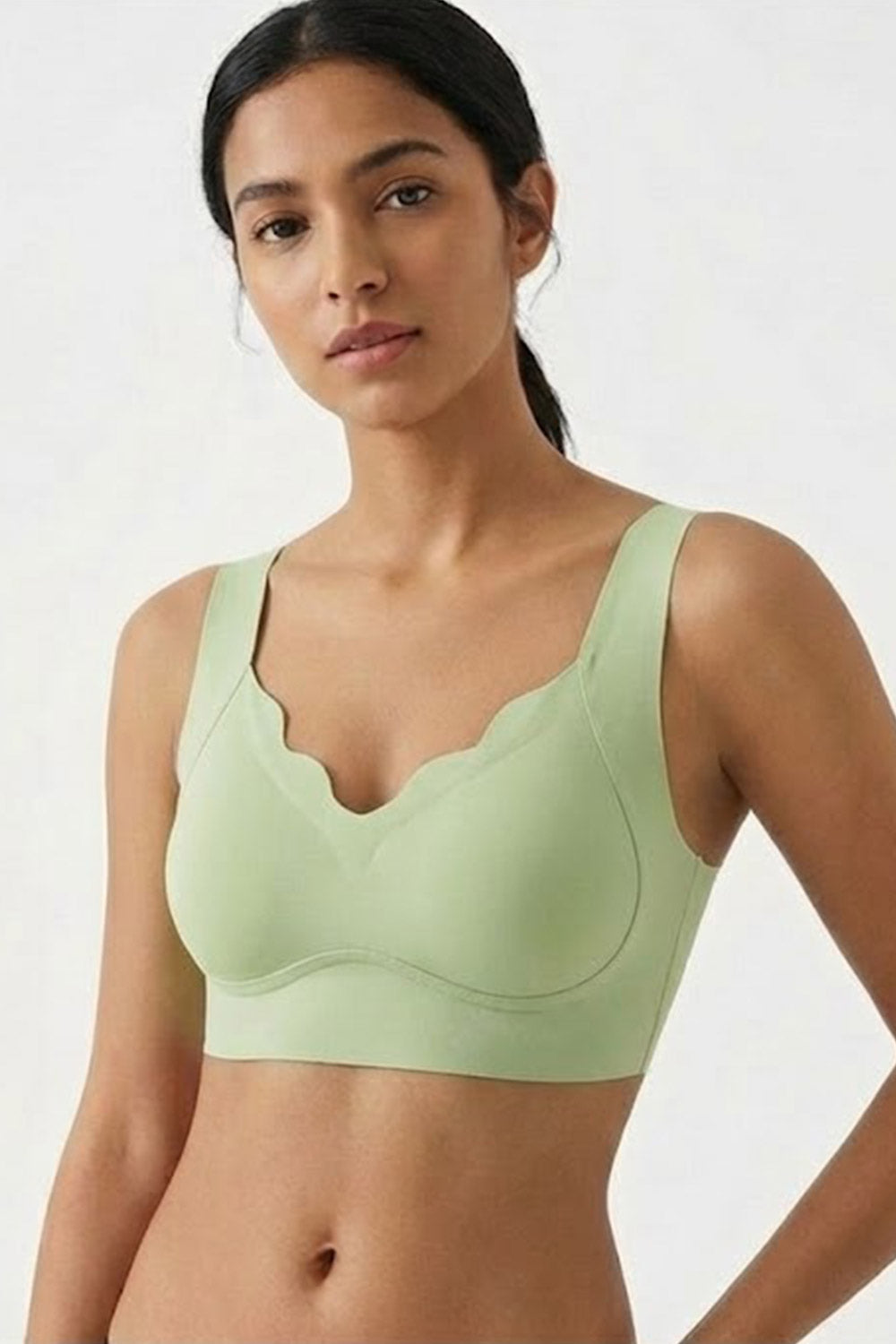 Women’s Solid Padded Sport Bra – Full-Coverage, Seamless & Non-Wired Comfort | Crop-Top Friendly - 203