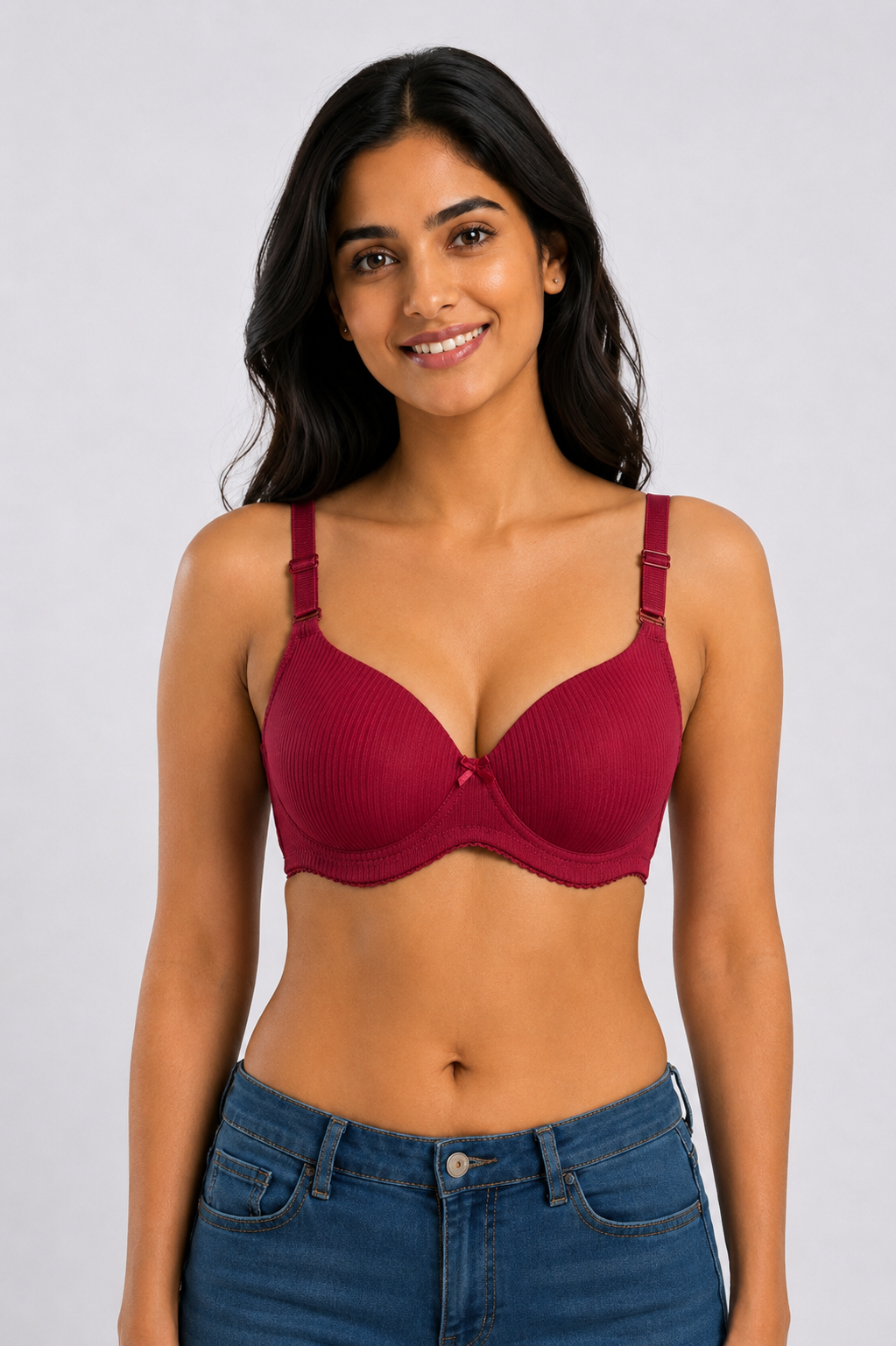 Women's Heavy Push-Up Shimmer Bra | Underwired Seamless Padded Bra for Women | Low Coverage Cotton Blend Fashion Bra - 828