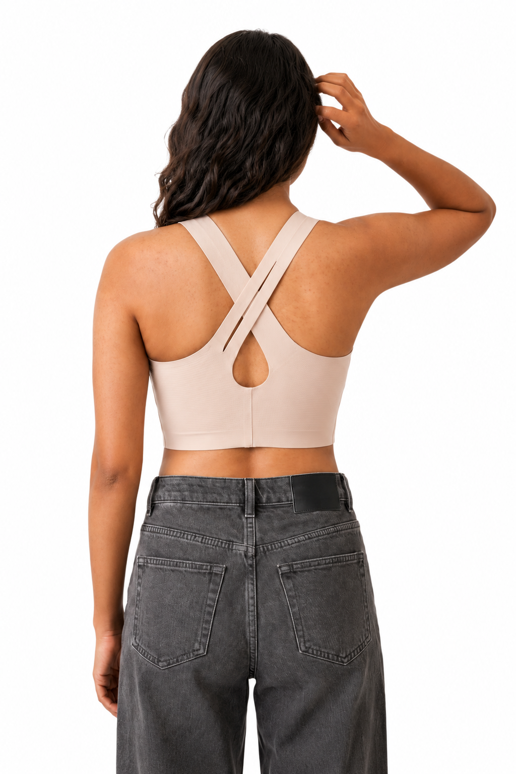 Women's Seamless Sports Bra | Non-Wired Full Coverage Padded Modal Razorback Bra for Women | Medium Impact Activewear & Everyday Comfort - 618